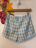 Day + Moon Blue Gingham Shorts, S