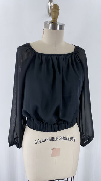 Ann Taylor Black Top, XS Petite