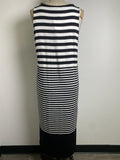 Loft Black Stripe Dress, M