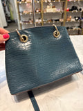 DKNY Teal Leather Crossbody Bag, 9.5"x6.75"