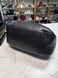 Le Donne Black Leather Shoulder Bag, 12"x8.5"