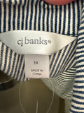 CJ Banks Blue Stripe Jacket, 3X
