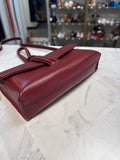 Genuine Leather Burgundy Crossbody Bag, 9"x5"