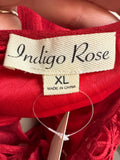 New Indigo Rose Red Dress, XL