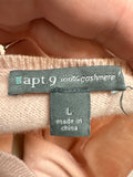 Apt. 9 Pink 100% Cashmere Sweater, L