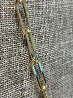 Gold Paperclip Necklace, 16"