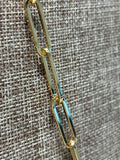 Gold Paperclip Necklace, 16"