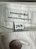 New Banana Republic 27" Inseam High Rise Straight Jeans, 8