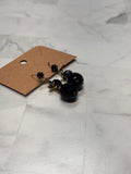 Vintage Black Glass Bead Earrings