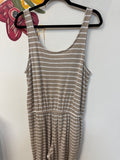 Aerie Brown Stripe 28" Inseam Jumpsuit, L