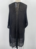 Black Crochet Cardigan, One Size