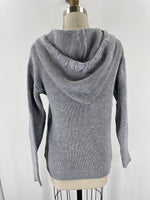 New Gray Zip Front Hoodie Cardigan, S