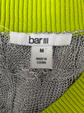 Bar III Silver Sheer with Green Trim Sweater, M