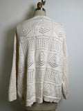 New Lucky Brand Cream Open Stitch Cardigan, L