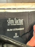 Slim Factor by Investments Faux Leather 28" Inseam Pants, S