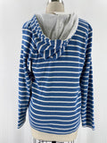 L.L. Bean Blue Stripe Hooded Cardigan, L