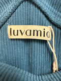 Luvamia Blue Corduroy 28" Inseam Overalls, L