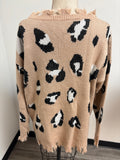 Animal Print Sweater  , XL