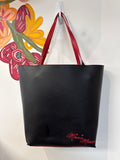 Disney Parks Black/Red Reversible Bow Tote Bag, 14"x17.5"