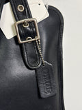 Vintage Coach Black Leather Style 9163 Shoulder Bag, 11"x9.5"