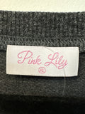 Pink Lily Black Bodysuit, XL
