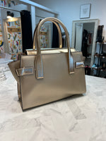 New Michael Kors Gold Carmen Belted Satchel, 11"x7.5"