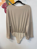 Peach Love Tan Bodysuit, L