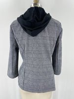 Ci Sono Black Hooded Zip Front Jacket, L