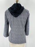 Ci Sono Black Hooded Zip Front Jacket, L
