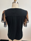 New Beacon Apparel Black Stitch Fix Fayez Tulip Sleeve Top, M