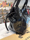 Burberry Black Patent Leather Shoulder Bag, 11.25"x12"x5.75"