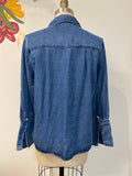 Velvet Heart Denim Snap Front Top, M