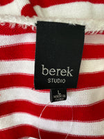 Berek Studio Red/White Stripe Cardigan, L