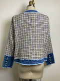 New Nanette Lepore Tweed with Denim Trim Jacket, M