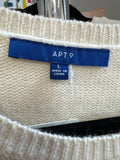 Apt. 9 Cream Sweater, L