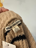 Moral Society Tan Stripe Sweater, L
