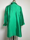New Chico's Green Silk Shantung Jacket, L (retail $159)