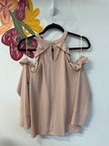 New 1.State Pink The Cozy Cold Shoulder Knit Top, L