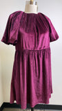 New Entro Metallic Wine Dress, S