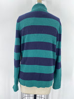 New Talbots Green/Navy Sweater, XL