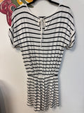 New Zenana Black Stripe Romper, S