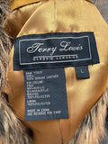 Terry Lewis Genuine Leather with Faux Fur Removable Collar Jacket, L