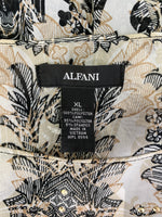 Alfani Black Print Top, XL