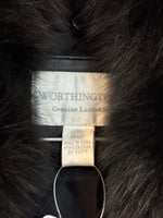 Worthington Black Leather & Fox Fur Removable Hood Jacket, L