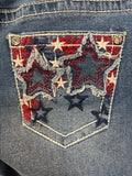 Copper Flash 22" Inseam Cropped Embroidered Star Jeans, 6