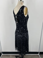 New Jkara Black Beaded Dress, 10