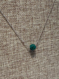 Touchstone Crystal Silver/Green Necklace, 16"