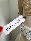 New Pink Cove 2pc Cream Swimsuit, M