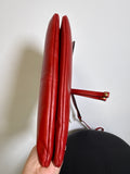 Lodis Red Leather Crossbody Bag, 10"x7"