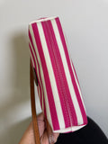 Dooney & Bourke Pink Stripe Nylon Small Crossbody Bag, 9.5"x6.5"